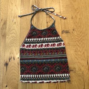 Urban red halter crop top